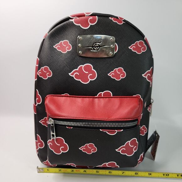 Bioworld Naruto Shippuden Collection Akatsuki Red Cloud Mini Backpack Purse ~NEW - Picture 12 of 13